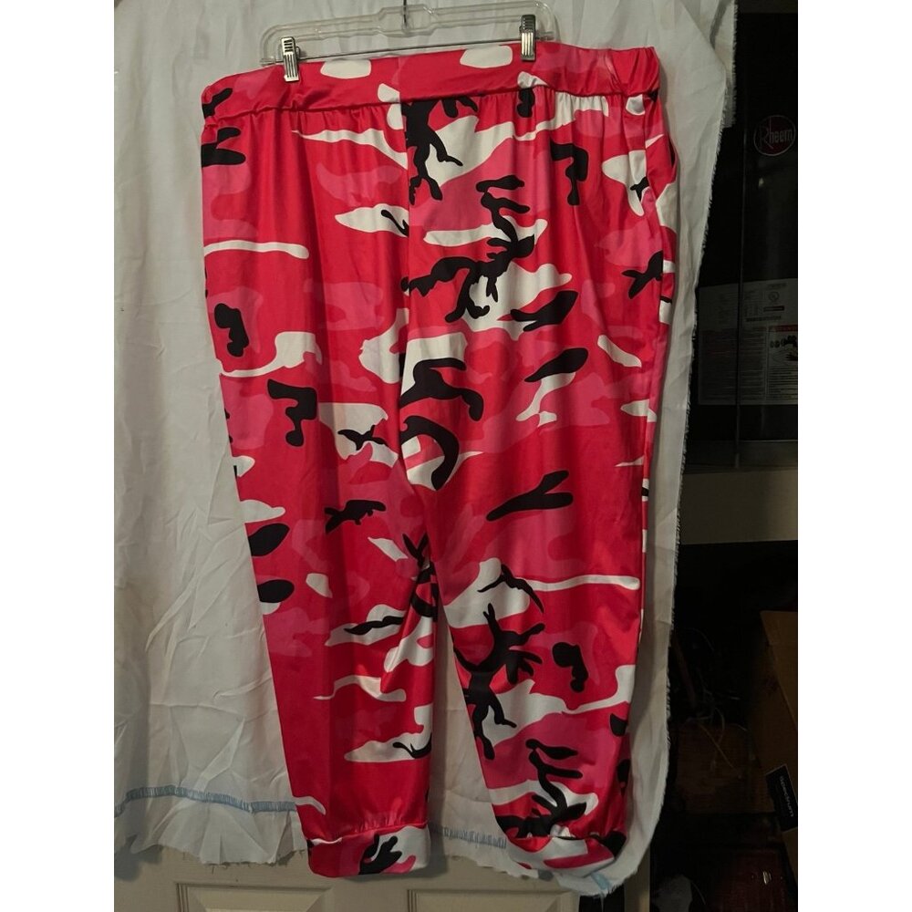 Women’s Pants Plus Size Floral, Elastic Waist Tapered Ankle